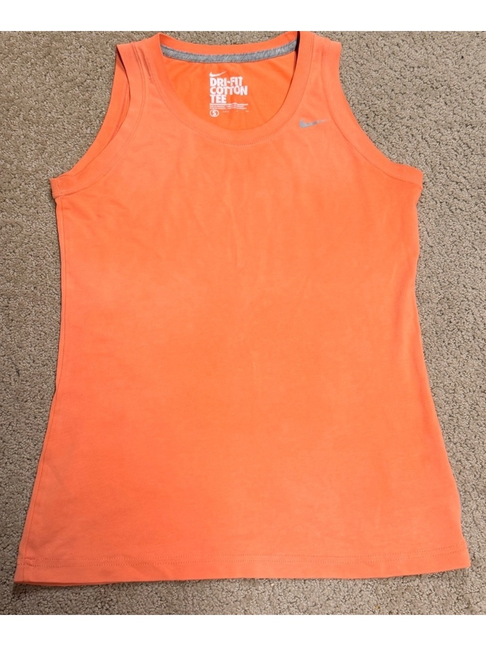 Nike Dri-FIT Cotton Orange Tank Top Women’s Small